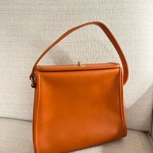 Vintage Coach tangerine geometric top handle